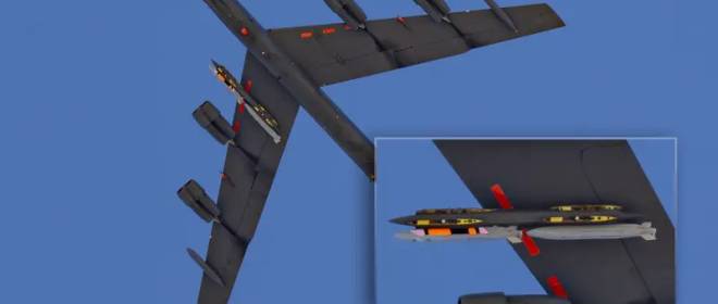 Американский B-52H был запечатлен с новейшими крылатыми ракетами большой дальности