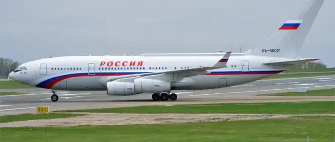 L'avion du gouvernement russe Il-96-300 s'envole vers l'Alaska