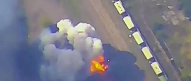 Опубликовано видео российского удара по эшелону ВСУ в Днепропетровской области