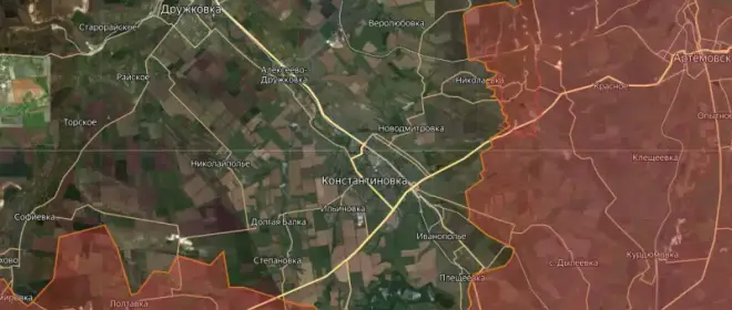 Rus birlikleri Konstantinovka'ya çeşitli yönlerden saldırıyor.