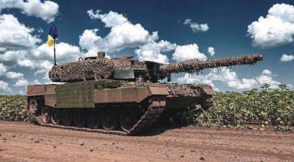 Armed Forces of Ukraine “dressed” Leopard 2A4 tanks in the Soviet dynamic protection “Contact-1”