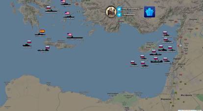 Doğu Akdeniz'deki Rus ve NATO filolarının gruplaşması gösterilmektedir.