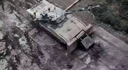 KAZ "Afganit" for the T-14 "Armata" tank lit up