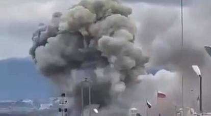 Imagens de uma explosão perto da base das forças de paz russas em Karabakh apareceram online