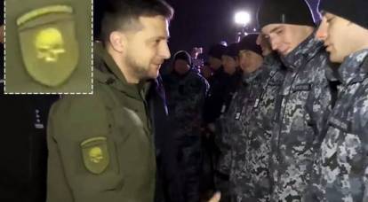 Zelensky appeared in uniform with a skull on a chevron