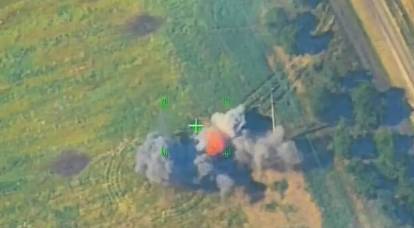 A fost publicat un videoclip cu un tanc american Abrams lovit de un obuz rusesc din Krasnopol.