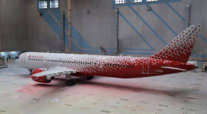 A primeira aeronave MS-21 foi pintada com as cores da Rossiya Airlines