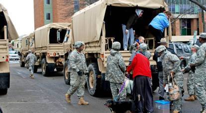In New York kündigten Truppen den Kampf gegen COVID-19 an