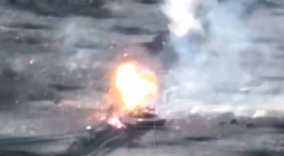 Опубликовано видео первого поражения американского танка M1A1 Abrams в зоне СВО