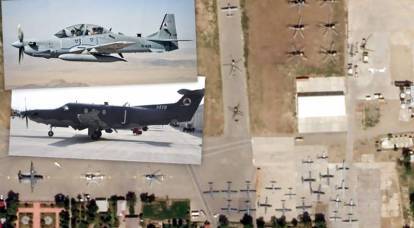 Decenas de aviones de ataque de la Fuerza Aérea afgana terminaron en Uzbekistán