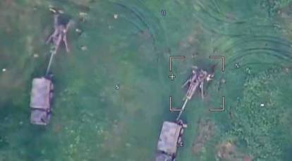 Die Ankunft des UAV-Kamikaze "Cube" auf der amerikanischen Haubitze M777 im Donbass wurde auf Video festgehalten