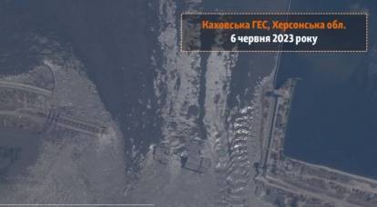 تم نشر أول صورة أقمار صناعية لمحطة كاخوفسكايا لتوليد الطاقة الكهرومائية المدمرة