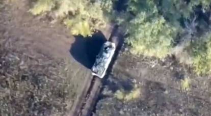 The Ukrainian Armed Forces published a video of the demolition of the armored personnel carrier of the militia allegedly on their own mines