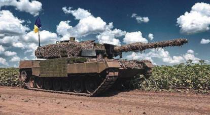 乌克兰武装部队“装扮”苏联动态防护“Contact-2”中的豹4A1坦克