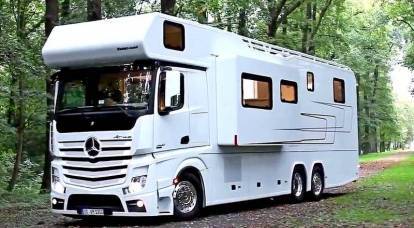 With a hot tub and a helicopter on the roof: a really expensive motor home