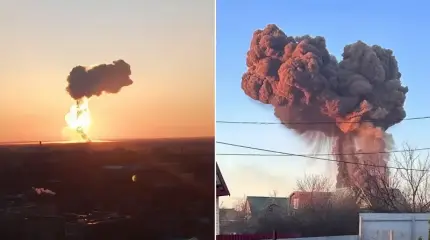 目击者展示了无人机飞越战略航空机场领土的后果