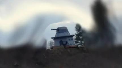 В зоне СВО замечен ДОТ на базе корабельного 30-мм шестиствольного пушечного комплекса АК-306