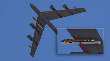 Американский B-52H был запечатлен с новейшими крылатыми ракетами большой дальности