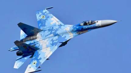 Su-27-Kampfflugzeug der ukrainischen Streitkräfte bei Saporischschja abgeschossen