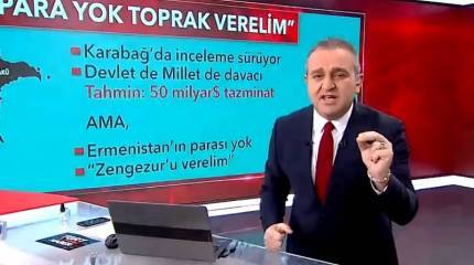 Турецкое ТВ – армянам: «Либо 50 млрд долларов, либо отдавайте земли Азербайджану»