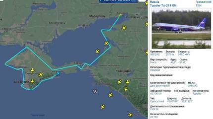 На странную миссию российского Ту-214ОН у Крыма обратили внимание в Сети