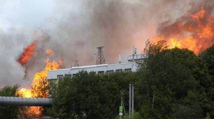 Взрыв на ТЭЦ в Московской области попал на видео