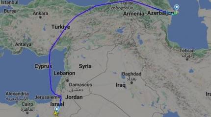 Фиксируются многочисленные перелеты транспортников из Израиля в Азербайджан, как это было перед второй войной в Нагорном Карабахе