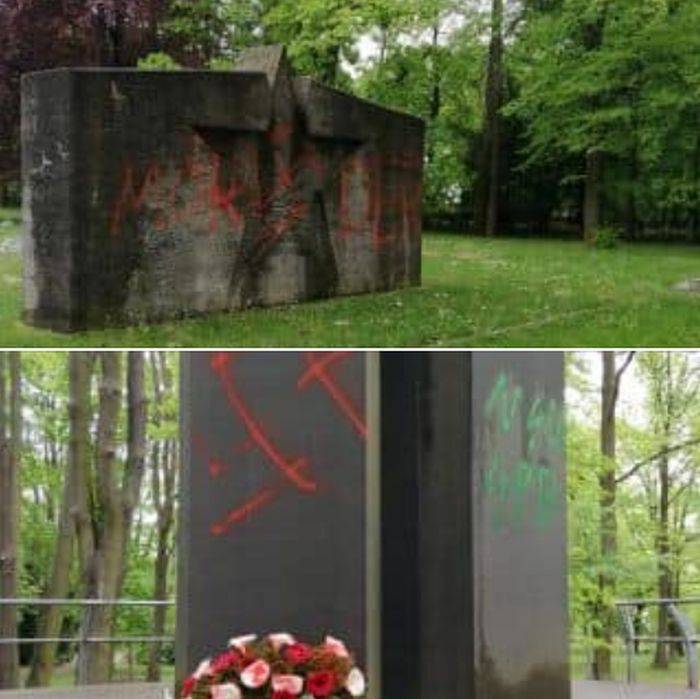 The Nazis desecrated the Soviet military burial in Germany