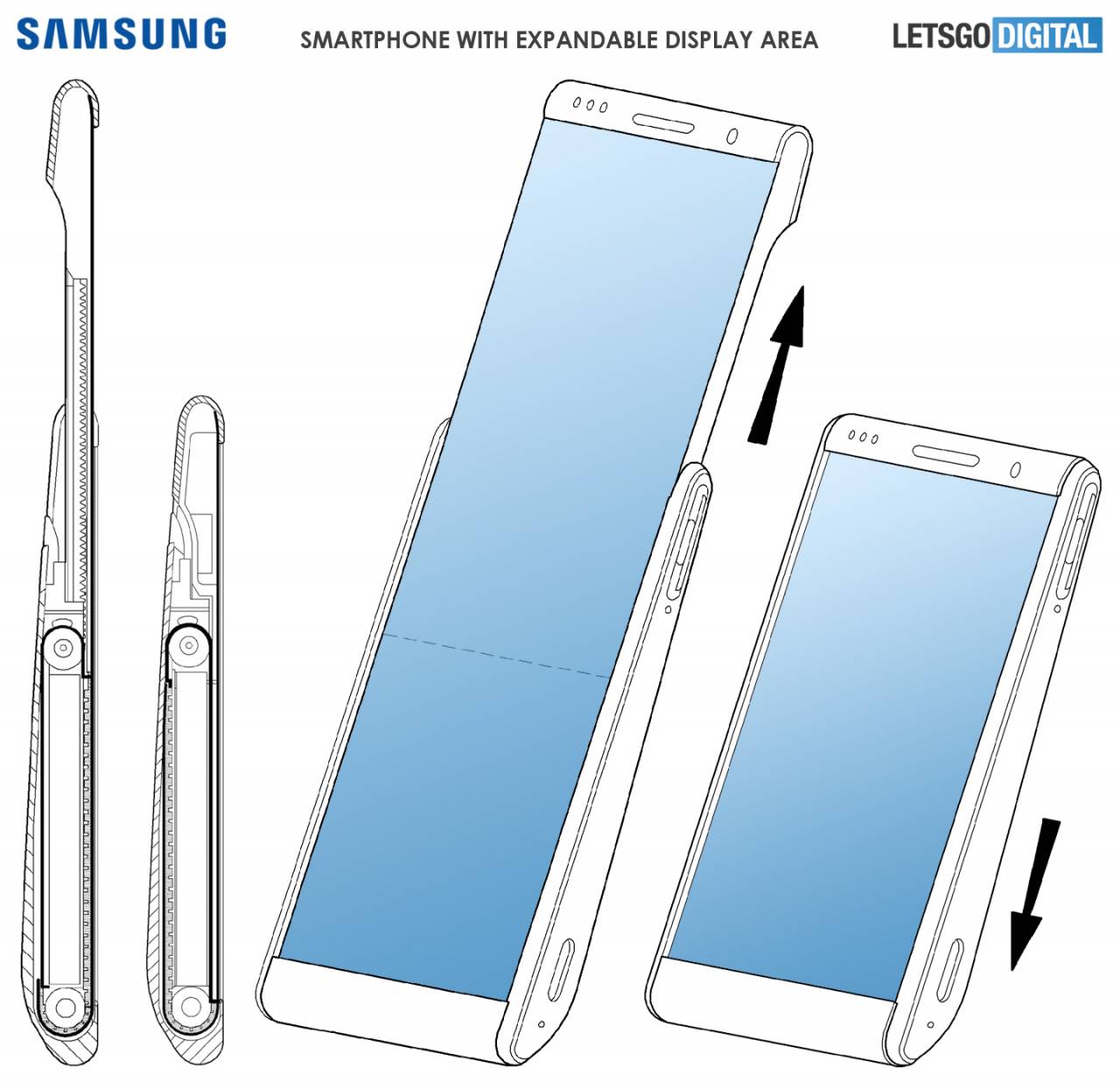 Samsung запатентовал смартфон со скручивающимся экраном