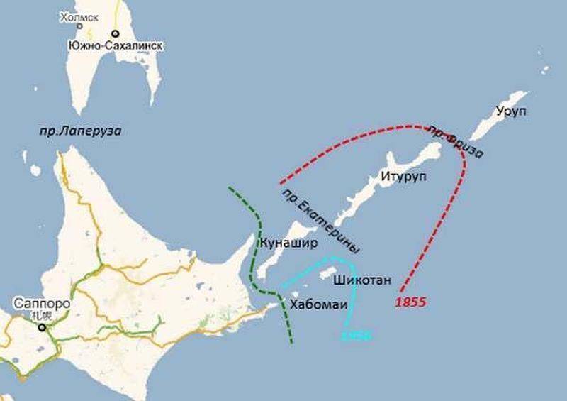 In Russia, reacted to a map with the "Japanese" Kuril Islands