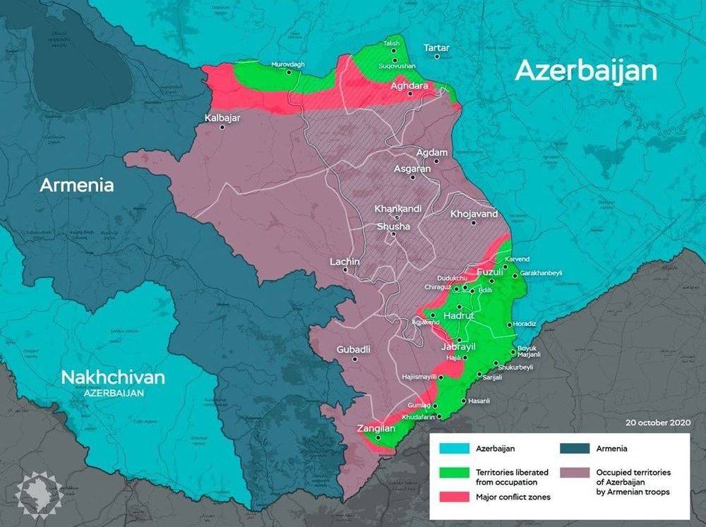 Линия фронта нагорный карабах сегодня карта