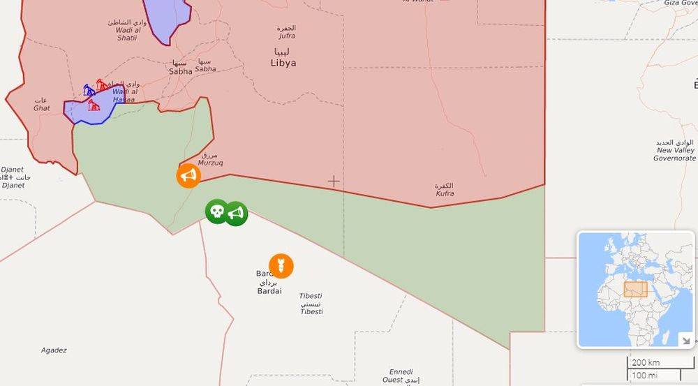 Карта ливии с зонами контроля