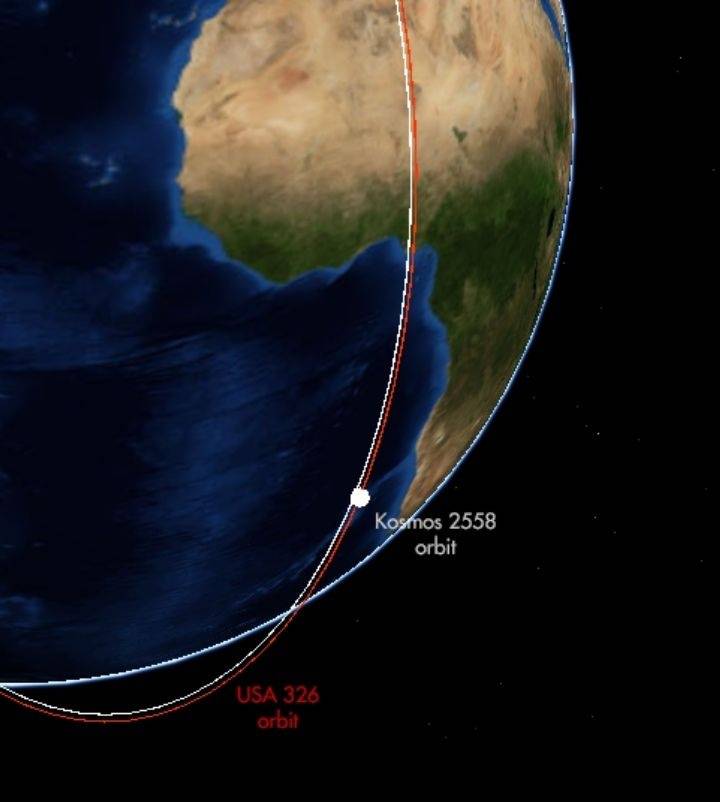 La rete ha richiamato l'attenzione sulla sospetta somiglianza delle orbite del satellite segreto statunitense e del russo Cosmos-2558