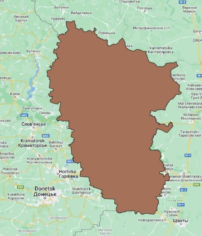 Ditunjukkan bagian mana dari wilayah Ukraina yang dikendalikan oleh pasukan Rusia