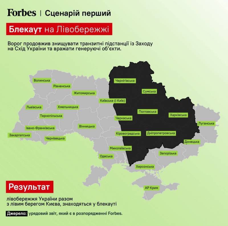 Forbes sprach von drei Blackout-Szenarien in der Ukraine