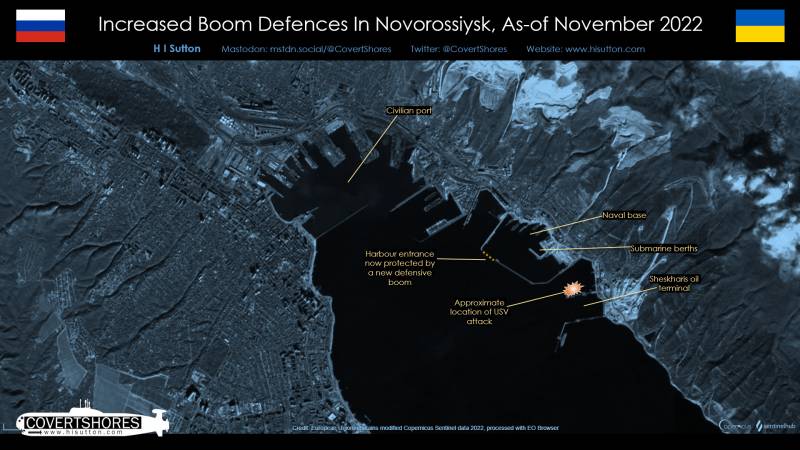 Las imágenes de satélite muestran una mayor defensa rusa desde el mar en Sebastopol y Novorossiysk