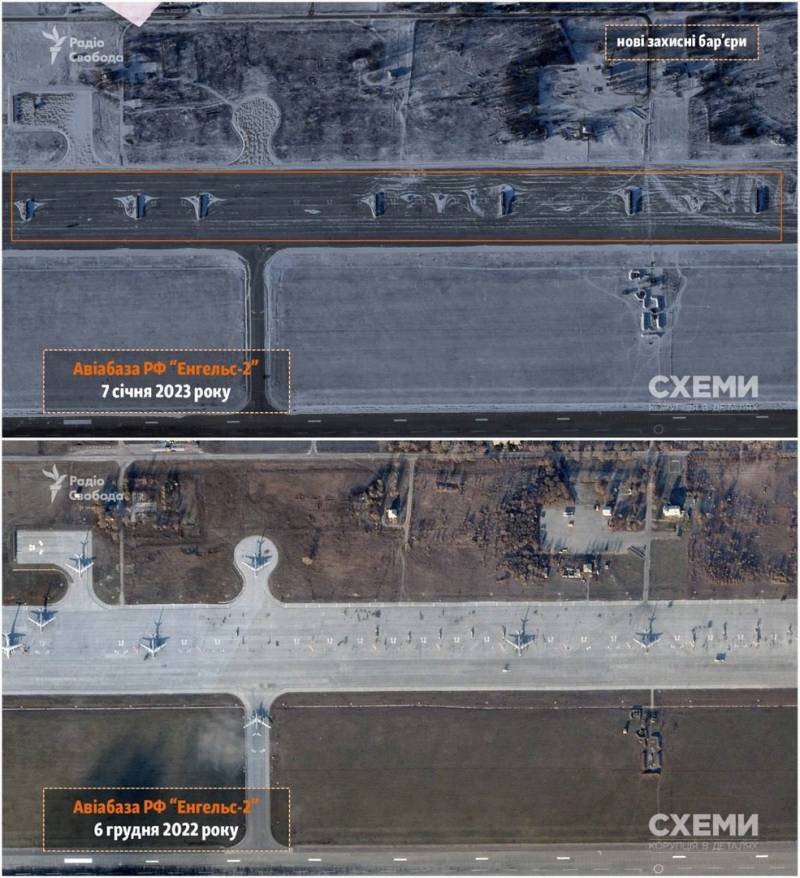 Planet Labs zeigte Schutzwände auf einem Militärflugplatz in Engels