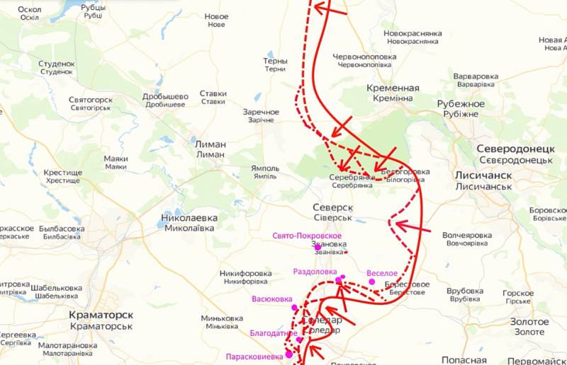 Bitva o Seversk: Ruské ozbrojené síly se snaží dosáhnout břehů Severského Doněce