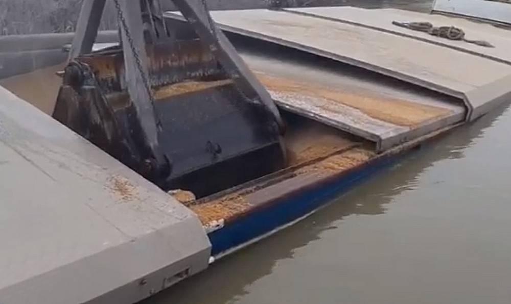 Barcaza rumana con 860 toneladas de grano hundida en la región de Odessa