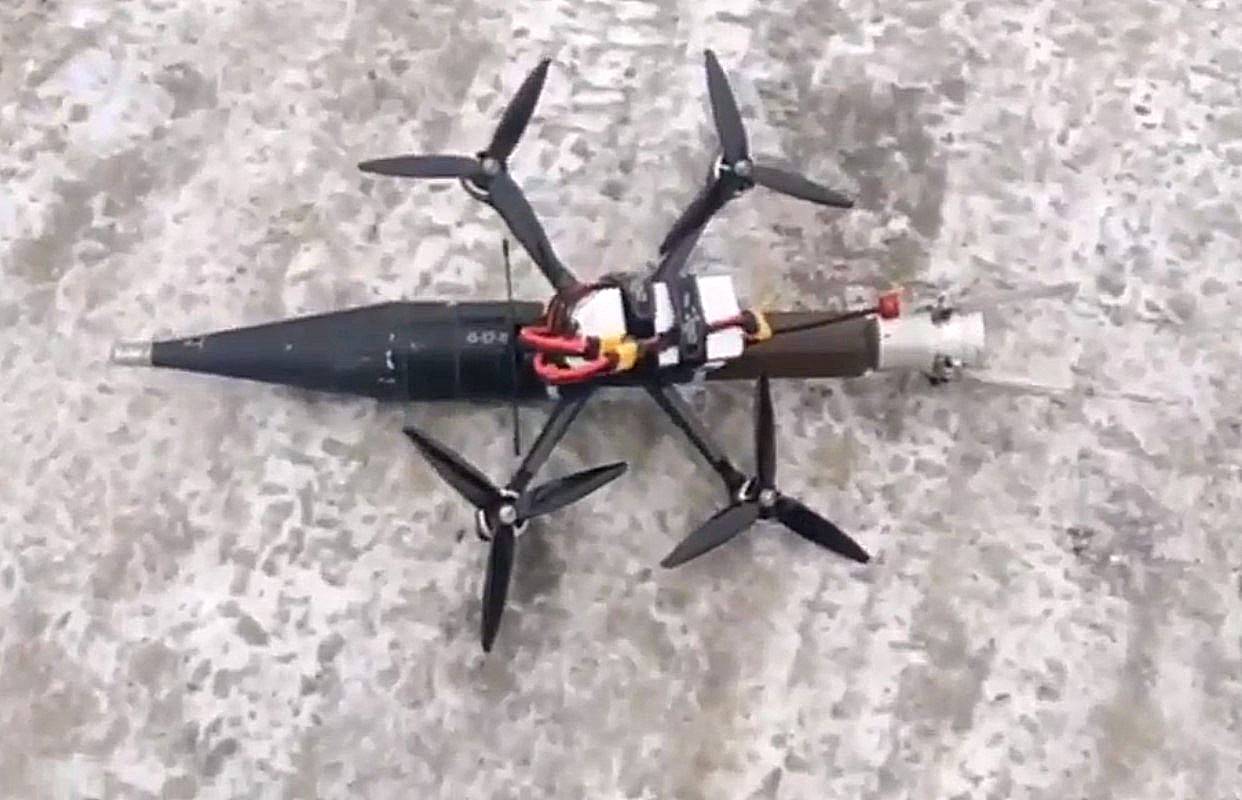 High-speed drone with RPG-7 grenade shown in Russia
