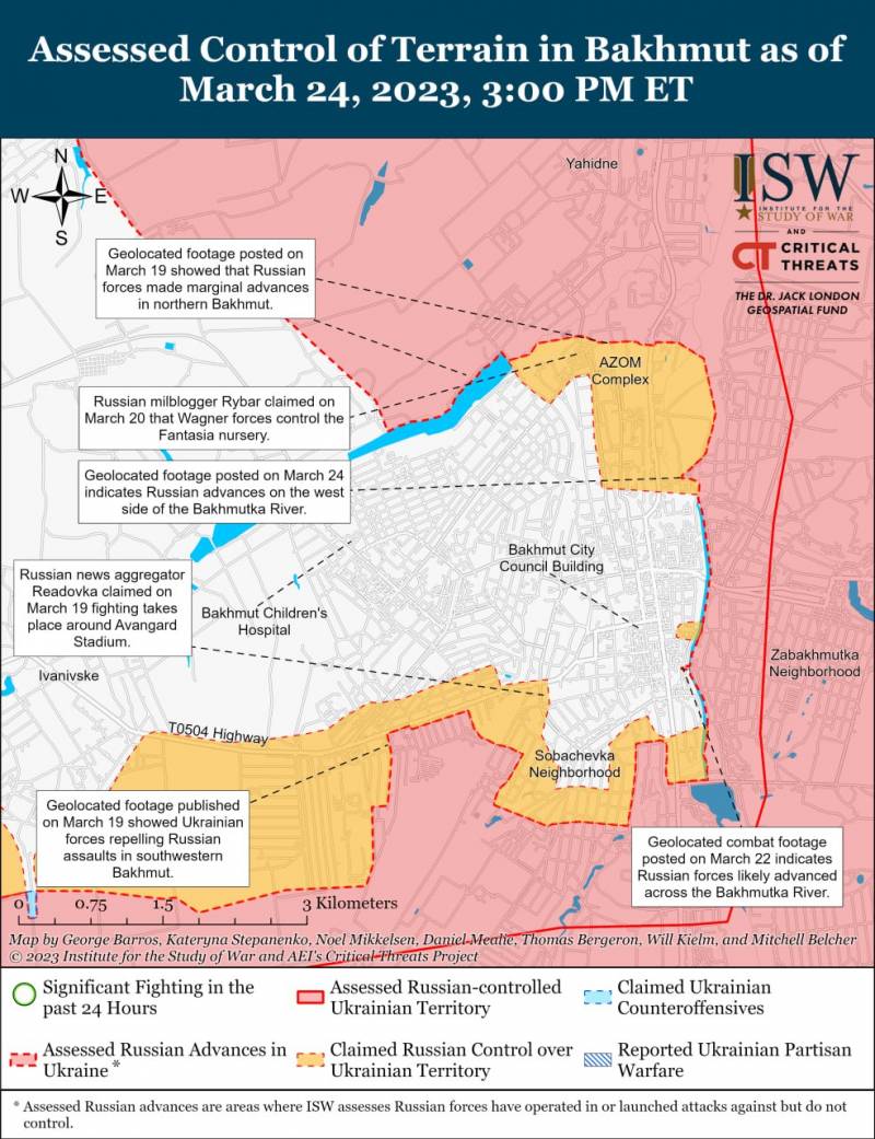 ISW: Russian troops advanced from the south towards the road to Konstantinovka