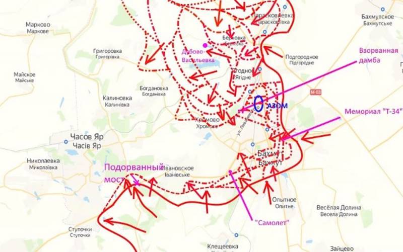 PMC "Wagner", unterstützt von den Flanken der Streitkräfte der Russischen Föderation, verdrängt die Streitkräfte der Ukraine aus Artemovsk