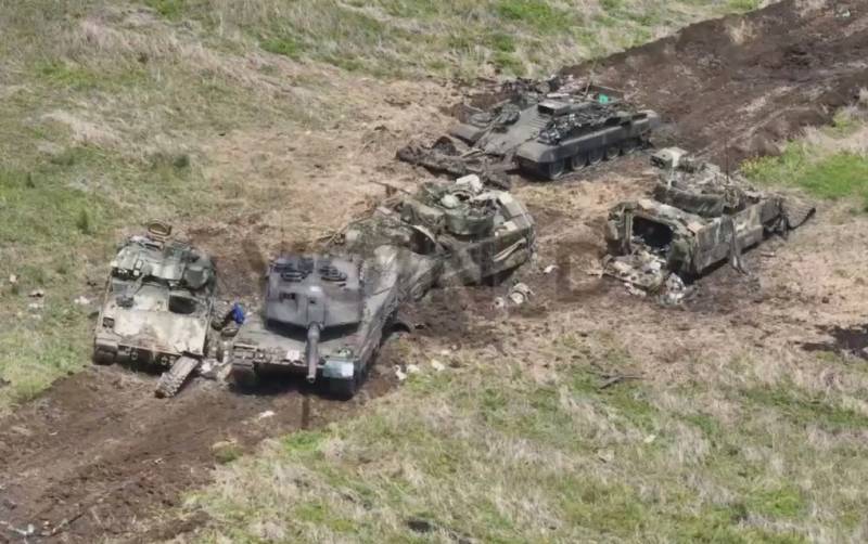 Российские военные показали новые кадры с подбитыми «Леопардами»