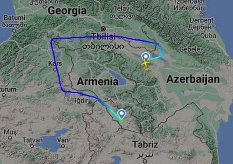 Фиксируются многочисленные перелеты транспортников из Израиля в Азербайджан, как это было перед второй войной в Нагорном Карабахе