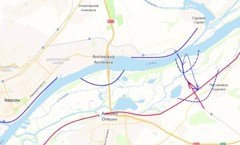 ДРГ противника уничтожена российским огнем при попытке высадиться на левом берегу Днепра