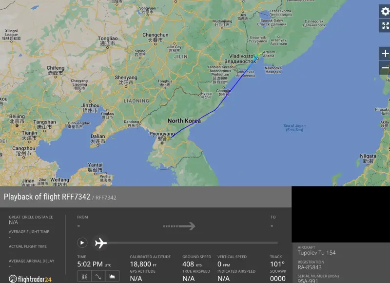 В дополнение к поездам между Россией и Северной Кореей начинают активно курсировать самолеты