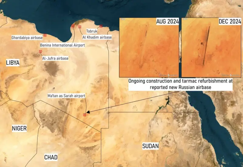 Западные спутники фиксируют строительство крупной российской авиабазы на юго-востоке Ливии