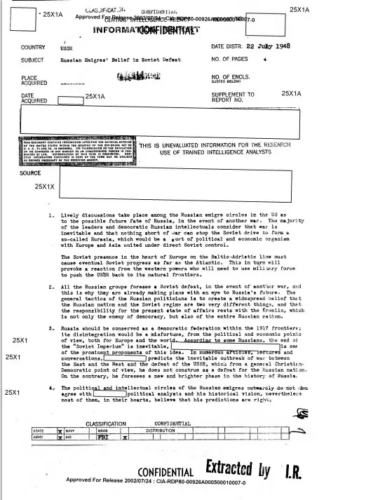 ЦРУ разработало стратегию развала СССР еще в 1948 году – рассекреченный документ американской разведки