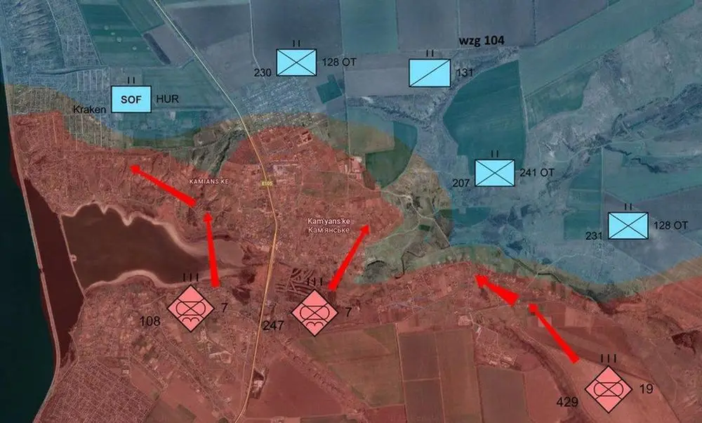 Российские войска развивают успех близ Каховского водохранилища