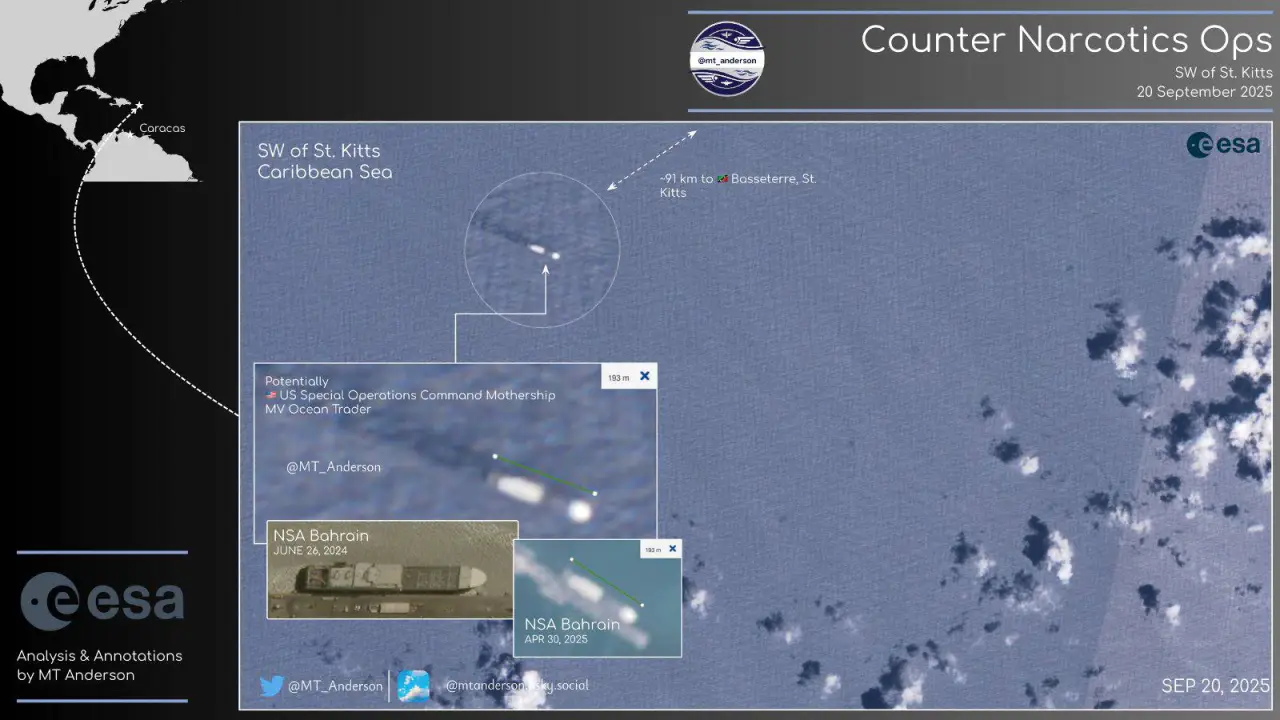 Недалеко от Венесуэлы замечена плавучая база сил специальных операций США